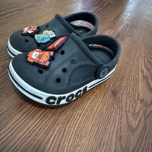 CROCS Black Kids Clog Sandals with Character Charms
